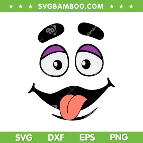 Funny Grimace Face SVG PNG, Cartoon Face Tongue Out SVG, Cute Grimace Purple DXF SVG PNG EPS