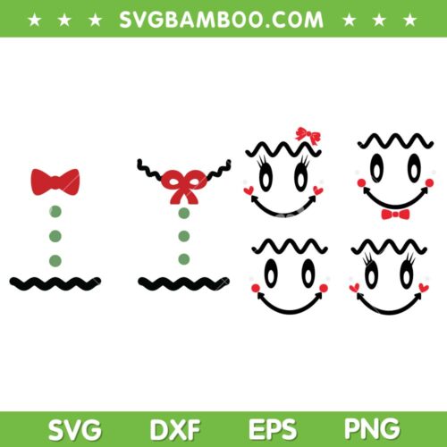 Gingerbread Funny Face SVG Bundle, Gingerbread Man Costume SVG Bundle, Gingerbread Cookie DXF SVG PNG EPS
