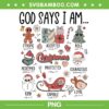 God Says I Am Christmas PNG, Christmas Movie Characters PNG, Funny Christmas Characters PNG