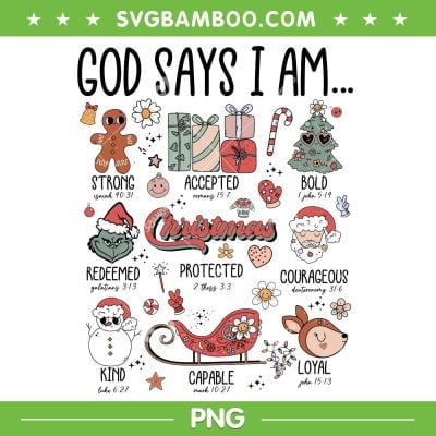 God Says I Am Christmas PNG, Christmas Movie Characters PNG, Funny Christmas Characters PNG
