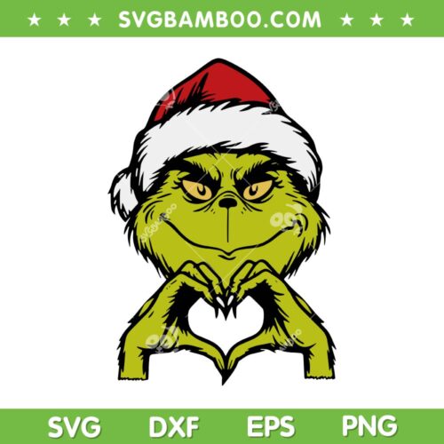Grinch Heart Hands SVG PNG, Merry Grinchmas SVG, Whoville Heart Hands DXF SVG PNG EPS