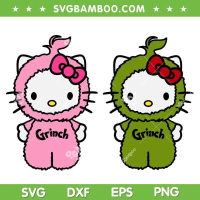 Grinch Hello Kitty SVG PNG, Pink Sanrio Merry Christmas SVG, Kitty Grinch Christmas DXF SVG PNG EPS Grinch Hello Kitty SVG PNG, Pink Sanrio Merry Christmas SVG, Kitty Grinch Christmas DXF SVG PNG EPS