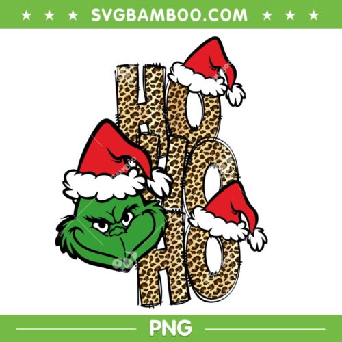Grinch Ho Ho Ho Leopard PNG, Ho Ho Ho Leopard Grinchmas PNG, Grinch Face Christmas PNG