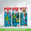 Grinch And Stitch Friends 3D Inflated Tumbler Wrap PNG, Baby Grinch Christmas 20oz Skinny Tumbler Template PNG