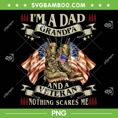 I'm A Dad Grandpa And Veteran PNG, Retro Veteran Day PNG, American Flag And Veteran Shoes PNG