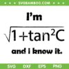I'm Sec C And I Know It SVG PNG, I'm Sexy Math Humor SVG, Maths Nerd DXF SVG PNG EPS