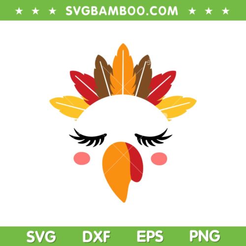 Turkey Face SVG PNG, The Turkey Thanksgiving SVG, Cute Turkey DXF SVG PNG EPS