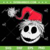 Jack Skellington Santa Hat SVG PNG, The Nightmare Before Christmas SVG, Jack Skellington Face Christmas DXF SVG PNG EPS