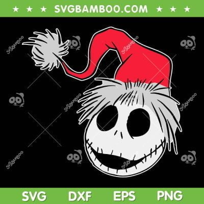 Jack Skellington Santa Hat SVG PNG, The Nightmare Before Christmas SVG, Jack Skellington Face Christmas DXF SVG PNG EPS Jack Skellington Santa Hat SVG PNG, The Nightmare Before Christmas SVG, Jack Skellington Face Christmas DXF SVG PNG EPS