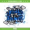 Jesus Is King PNG, Jesus Is King Blue And White Letters PNG, Jesus Christ PNG