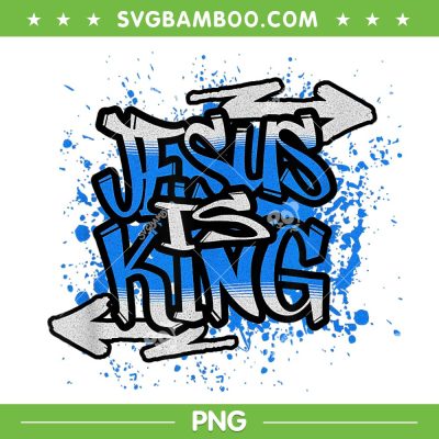 Jesus Is King PNG, Jesus Is King Blue And White Letters PNG, Jesus Christ PNG