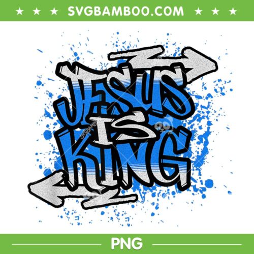 Jesus Is King PNG, Jesus Is King Blue And White Letters PNG, Jesus Christ PNG