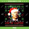 Joe Biden Merry Christmas Confused PNG, 4th Of Easter Santa Joe Biden PNG, Biden Ugly Christmas PNG