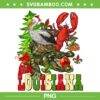 Louisiana Cajun Christmas PNG, Crawfish Pelican Alligator Xmas PNG, Christmas In Louisiana PNG