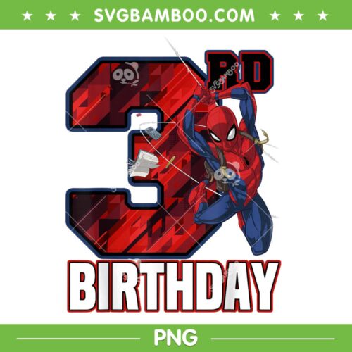 Marvel Spider Man Web 3rd Birthday PNG, 3rd Birthday Boy Spiderman PNG, Spiderman Happy Birthday Boy PNG