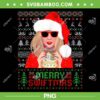 Merry Swiftmas Era Ugly Sweater PNG, Taylor Swift Christmas Xmas Holiday PNG, Merry Christmas Girl Santa PNG