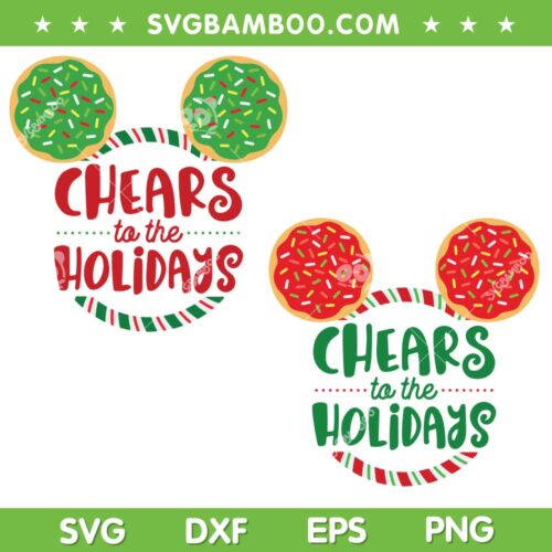 Mickey Mouse Ear Gingerbread SVG PNG, Disney Mouse Chears To The Holidays SVG, Christmas Mickey Gingerbread DXF SVG PNG EPS