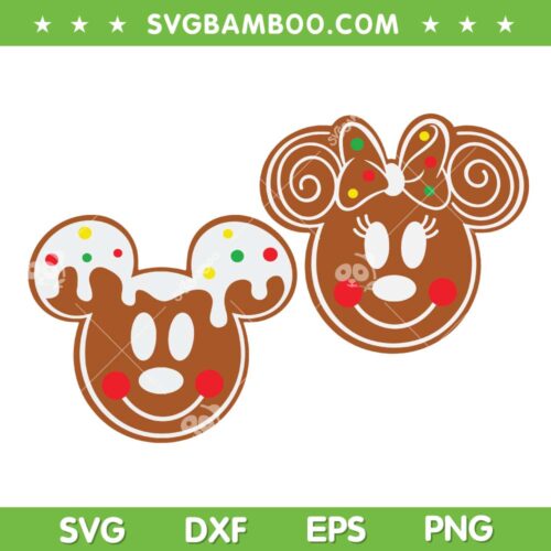 Mickey And Friends Gingerbread SVG, Disney Mouse Gingerbread SVG, Minnie Mickey Cookies DXF SVG PNG EPS