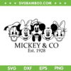 Mickey And Friends SVG PNG, Mickey And Co Est 1928 SVG, Disney Since 1928 DXF SVG PNG EPS