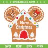 Mouse Ears Gingerbread House SVG PNG, Disney Mouse Gingerbread Cookie SVG, Merry Christmas Cake DXF SVG PNG EPS