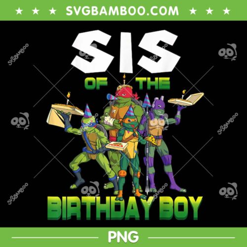 Ninja Turtles Sister Of The Birthday Boy Pizza Party PNG, Ninja Turtles Pizza Party PNG, Happy Birthday Turtles PNG