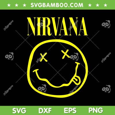 Nirvana Yellow Face SVG PNG, Happy Face Rock Music Band SVG, Nirvana Smile Face DXF SVG PNG EPS Nirvana Yellow Face SVG PNG, Happy Face Rock Music Band SVG, Nirvana Smile Face DXF SVG PNG EPS