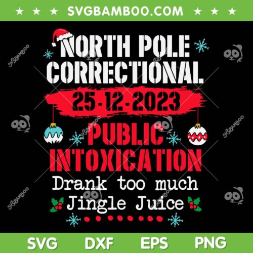 North Pole Public Intoxication SVG PNG, Drank Too Much Jingle Juice SVG, Christmas Drink DXF SVG PNG EPS