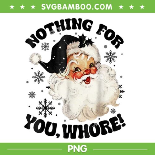 Nothing For You Whore Santa Claus PNG, Funny Baby Santa Claus Christmas PNG, Vintage Santa Black PNG