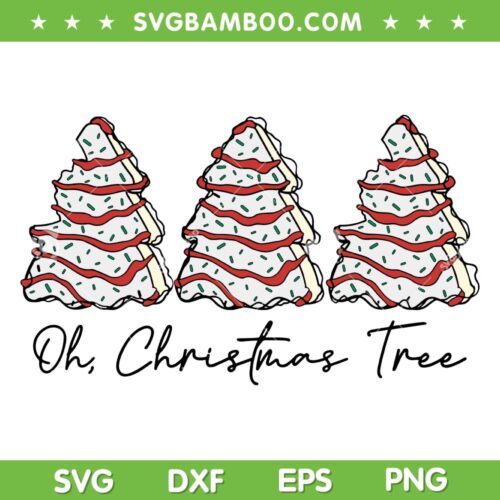 Oh Christmas Tree Xmas Lights SVG PNG, Funny Tree Cakes Debbie SVG, Christmas Lights DXF SVG PNG EPS