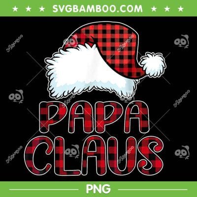 Papa Claus Santa Hat PNG, Xmas Papa Claus Red Buffalo Plaid PNG, Papa Claus Christmas PNG