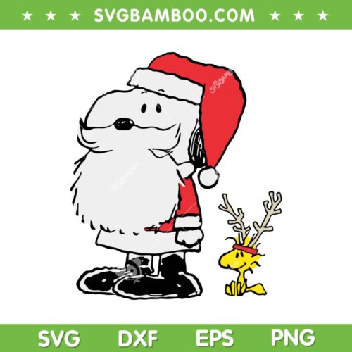 Peanuts Snoopy Santa Christmas SVG PNG, Snoopy Christmas SVG, Cute Christmas DXF SVG PNG EPS