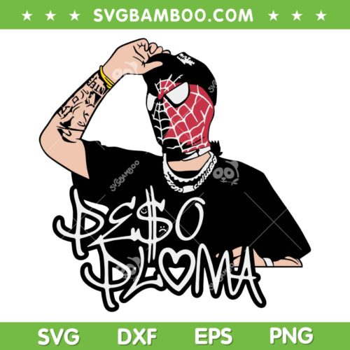 Peso Pluma Spider Man SVG PNG, Peso Pluma Spiderman Face SVG, Regional Mexican Rapper DXF SVG PNG EPS