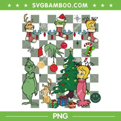 Retro Grinch Max And Cindy Lou Who Merry Christmas PNG, Vintage Grinchmas Whoville PNG, Grinch Hand Christmas PNG