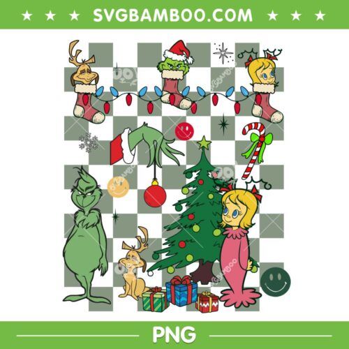 Retro Grinch Max And Cindy Lou Who Merry Christmas PNG, Vintage Grinchmas Whoville PNG, Grinch Hand Christmas PNG