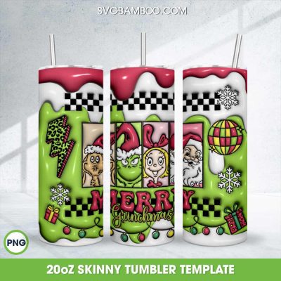 Retro Grinch Squad 3D Inflated Tumbler Wrap PNG, Merry Christmas Grinch And Friends 20oz Skinny Tumbler Template PNG Retro Grinch Squad 3D Inflated Tumbler Wrap PNG, Merry Christmas Grinch And Friends 20oz Skinny Tumbler Template PNG