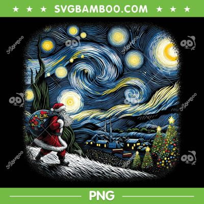 Santa Van Gogh Starry Night PNG, Santa Christmas Winter Snowy Night PNG, Christmas Painting PNG Santa Van Gogh Starry Night PNG, Santa Christmas Winter Snowy Night PNG, Christmas Painting PNG