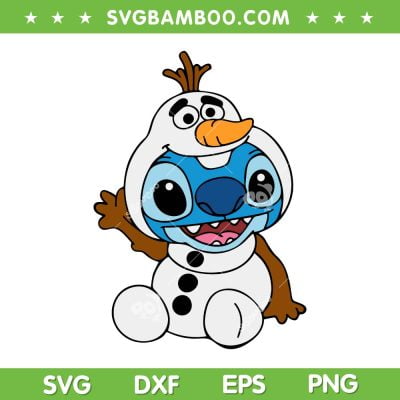 Stitch Olaf Frozen SVG PNG, Funny Stitch Snowman Christmas SVG, Olaf Frozen Snowman DXF SVG PNG EPS