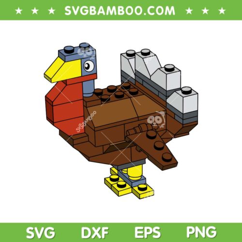 Turkey Thanksgiving Master Builder Block SVG, Turkey Building Master Brick Builder SVG, Brick Builder Thanksgiving DXF SVG PNG EPS