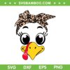 Turkey Face Leopard Print SVG PNG, Funny Turkey Autumn Fall Thanksgiving SVG, Thanksgiving Turkey Face DXF SVG PNG EPS