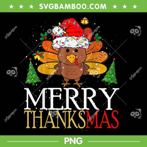 Turkey Santa Merry Thanksmas PNG, Happy Thanksgiving Santa Turkey PNG, Merry Christmas Turkey PNG