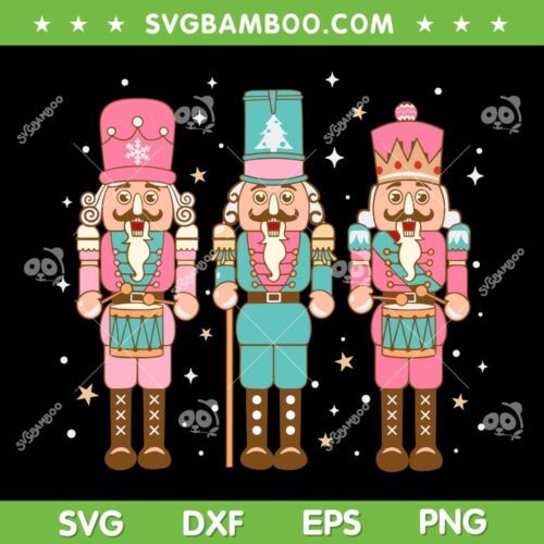 Vintage Pink Nutcracker Squad SVG PNG, Christmas Nutcrackers Pink SVG, Nutcracker Squad DXF SVG PNG EPS