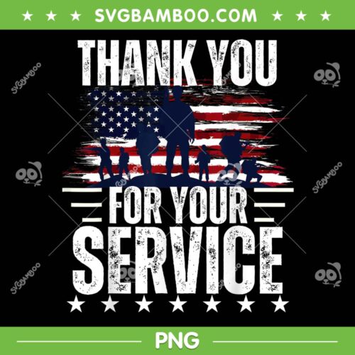 Vintage Veteran Thank You For Your Service PNG, Veterans Day PNG, American Veterans Day PNG