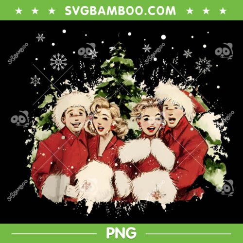 White Christmas Movie 1954 PNG, Xmas Snow Holiday Pajamas Retro PNG, White Christmas 1954 PNG