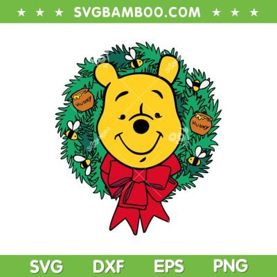 Winnie The Pooh Christmas Wreath SVG PNG, Christmas Wreath Pooh SVG, Winnie Pooh Christmas DXF SVG PNG EPS Winnie The Pooh Christmas Wreath SVG PNG, Christmas Wreath Pooh SVG, Winnie Pooh Christmas DXF SVG PNG EPS