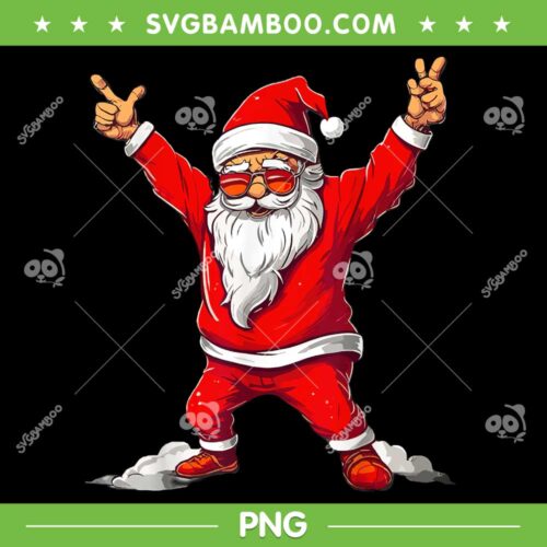 Happy Christmas Santa PNG, Santa Rock Hand PNG, Santa Claus Happy Holidays PNG