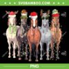 Horses Christmas Santa Hat PNG, Horses With Santa Hat PNG, Christmas Farm Animals PNG