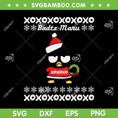 Bad Badtz Maru Ugly Christmas SVG PNG, Hello Kitty And Friends Bad Badtz SVG, Badtz Maru XO DXF SVG PNG EPS