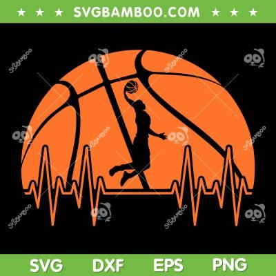 Basketball Heartbeat SVG PNG, Basketball Player SVG, Basketball Fans Lover DXF SVG PNG EPS Basketball Heartbeat SVG PNG, Basketball Player SVG, Basketball Fans Lover DXF SVG PNG EPS