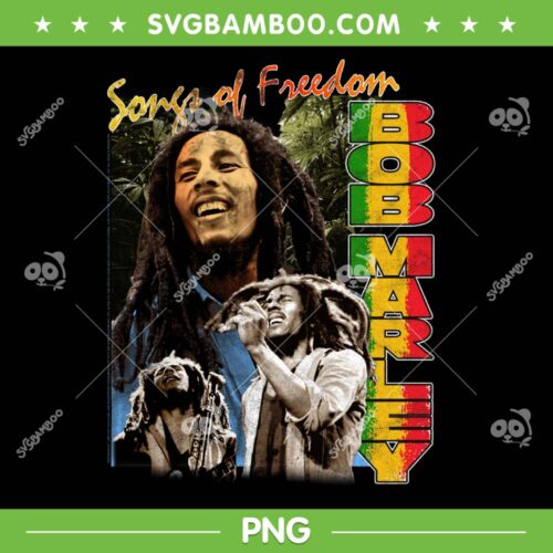 Bob Marley Freedom Vintage PNG, Reggae Music By Rock PNG, Songs Of Freedom Bob Marley PNG