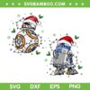 Robots Santa Christmas Lights SVG PNG, Starwars Merry Christmas SVG, Xmas Star Wars Robot DXF SVG PNG EPS